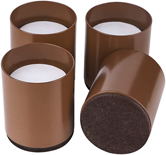 Photo 1 of BTSD-home Bed Risers 2 inch Heavy Duty Metal Furniture Risers Steel Table Risers Elevator up to 2" (4 Pack Brown)

