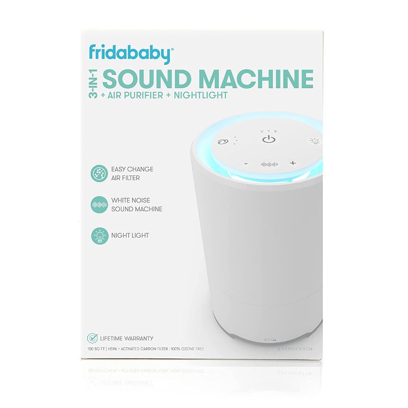 Photo 1 of 3-in-1 Sound Machine, Air Purifier + Nightlight with 3 Fan Speeds and Easy-Change Filter by Fridababy
