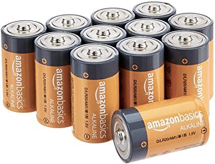 Photo 1 of Amazon Basics 12 Pack D Cell All-Purpose Alkaline Batteries, Easy to Open Value Pack ---- 2 PACK 
