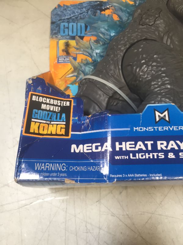 Photo 4 of Godzilla vs Kong 13" Mega Godzilla Figure with Lights & Sounds ---- tail is not broken, needs to be assembled (box slightly damaged, product is not damaged) 
