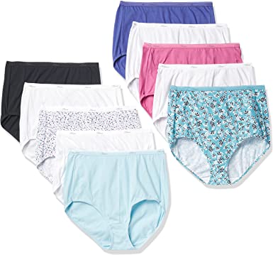 Photo 1 of Hanes Women's Cotton Brief Underwear Multi-packs, Available in Regular and Plus Sizes --- SIZE  8/MEDIUM 
