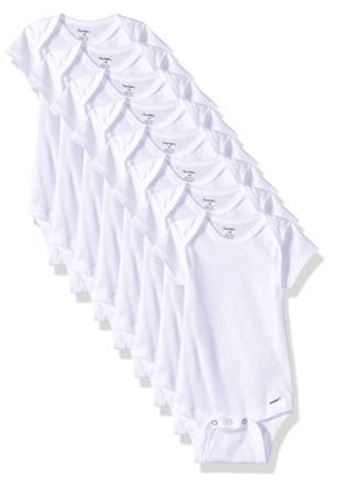 Photo 1 of Gerber unisex-baby 8-pack Short Sleeve Onesies Bodysuits White 0-3mo
