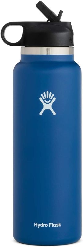 Photo 1 of Hydro Flask 40 oz Wide Mouth with Straw Lid Stainless Steel Reusable Water Bottle - Vacuum Insulated, Dishwasher Safe, BPA-Free, Non-Toxic
