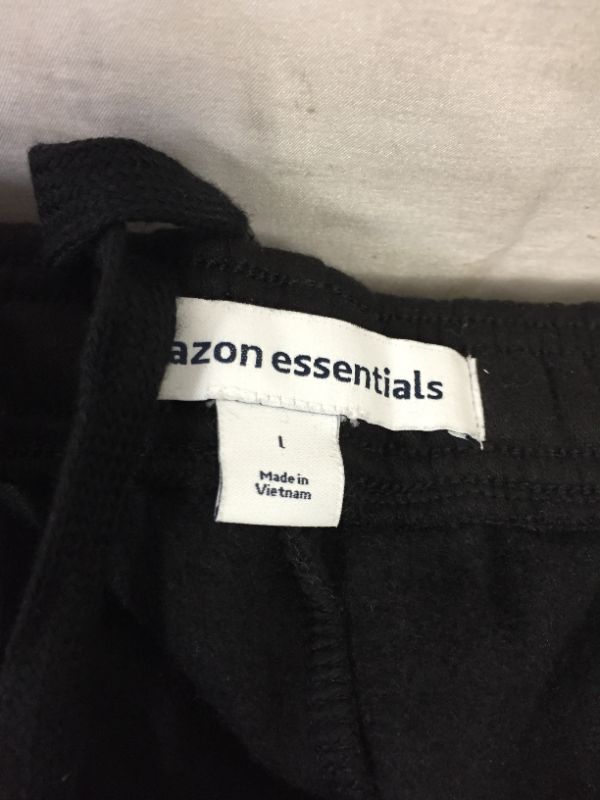 Photo 3 of Amazon Essentials Men's Fleece Jogger Pants LARGE Black