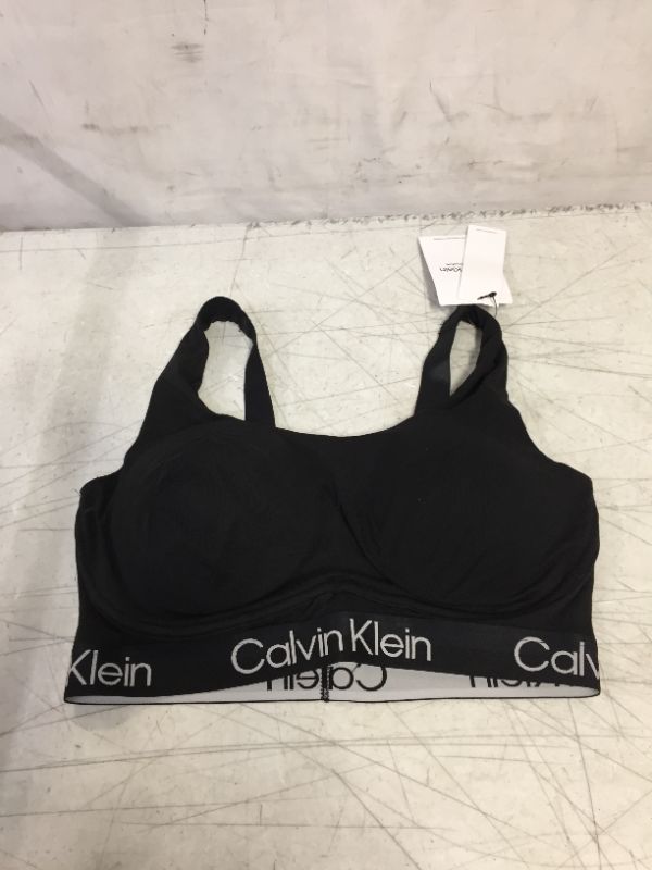 Photo 2 of Calvin Klein Women's Structure Cotton Lightly Lined Bralette Black LARGE