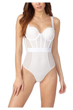 Photo 1 of DKNY Women's Sheers Strapless Bodysuit White 34C