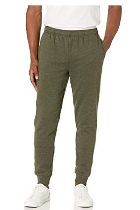 Photo 1 of Amazon Essentials Men's Fleece Jogger Pants LARGE Olive