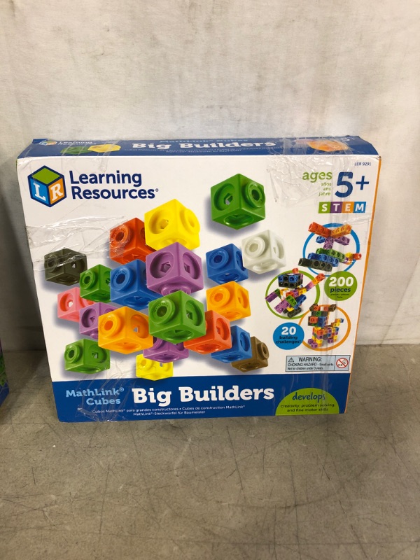 Photo 2 of Learning Resources MathLink Cubes Big Builders - Set of 200 Cubes, Ages 5+ Develops Early Math Skills, STEM Toys, Math Games for Kids, Math Cubes for Kids, Math Cubes Manipulatives
