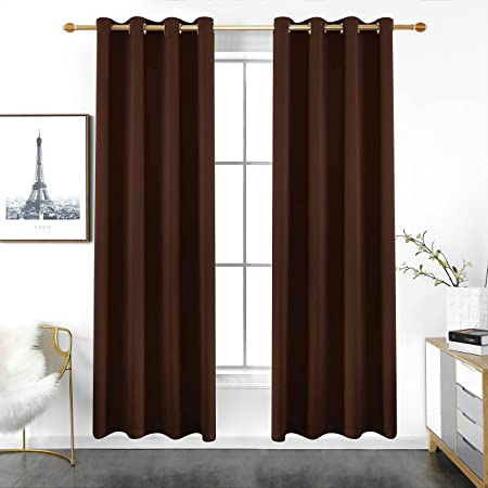 Photo 1 of YURIHOME Blackout Curtains for Bedroom - Thermal Insulated Window Drapes for Room and Sliding Glass Door ( 2 Panels of Set, 52W x 63L, Coffee )

