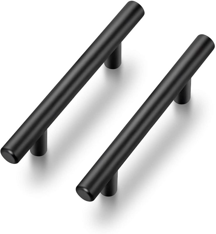 Photo 1 of 28Pack 6 inch Cabinet Pulls Matte Black Stainless Steel Kitchen Cupboard Handles Cabinet Handles 3.75” Hole Center