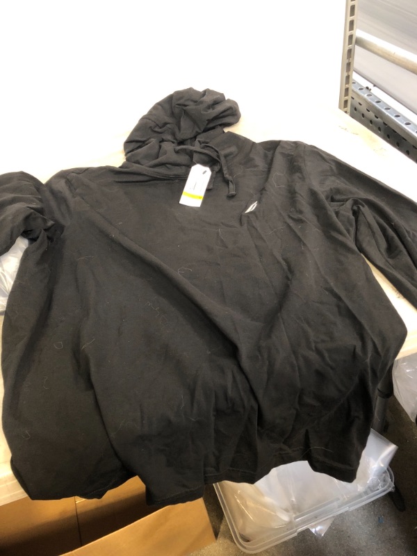 Photo 2 of Nautica Men's Long Sleeve Pullover Hoodie Sweatshirt, True Black, Medium, SIZE M