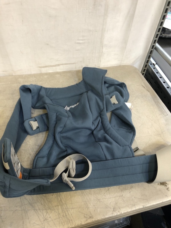 Photo 2 of Ergobaby Embrace Cozy Newborn Baby Wrap Carrier (7-25 Pounds), Premium Cotton, Oxford Blue
