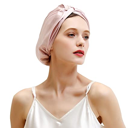 Photo 1 of ZIMASILK 22 Momme 100% Mulberry Silk Sleep Cap for Women Hair Care,Natural Silk Night Bonnet with Elastic Stay On Head (1Pc, Light Plum)
