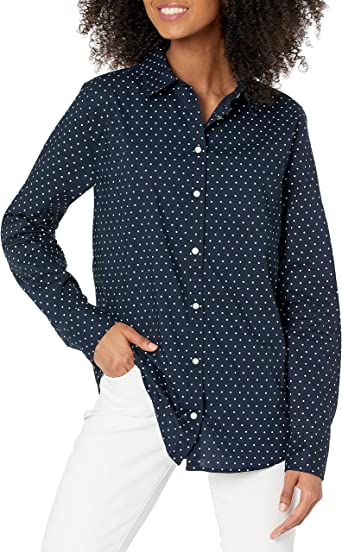 Photo 1 of Amazon Essentials Women's Classic-Fit Long-Sleeve Button-Down Poplin Shirt
