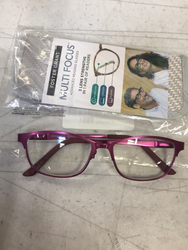 Photo 2 of Foster Grant Women's Tierney Multifocus Reading Glasses Cat-Eye W/CASE
