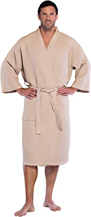 Photo 1 of Turquaz Linen Lightweight Long Waffle Kimono Spa Robe for Men 
SIZE SM
