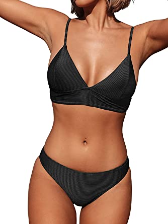 Photo 1 of CUPSHE Women Bikini Set Solid Color Sexy Triangle Two Piece Swimsuit SIZE SM