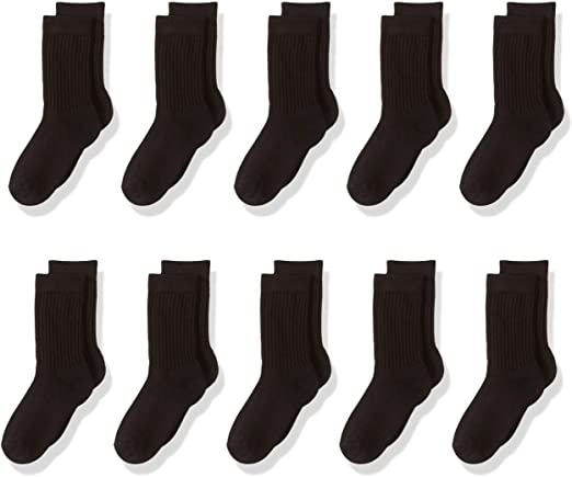 Photo 1 of Amazon Essentials Unisex Kids and Toddlers' Cotton Crew Sock, Pack of 10
