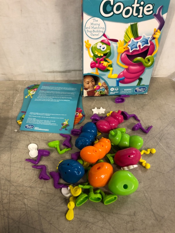 Photo 2 of Hasbro Gaming Cootie Mixing and Matching Bug-Building Game for Preschoolers and Kids Ages 3 and Up, for 2-4 Players
