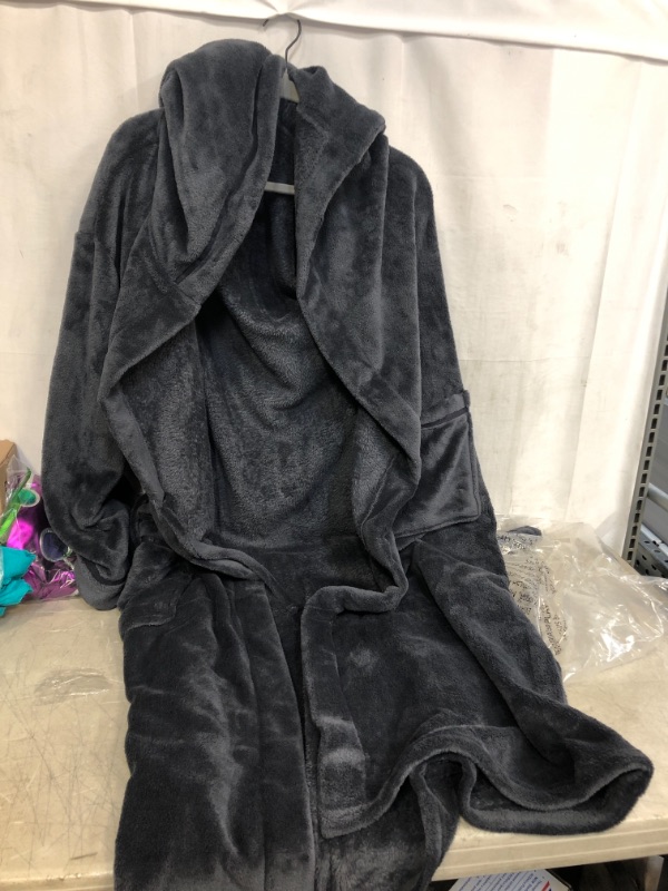 Photo 2 of DAVID ARCHY Men's Soft Fleece Plush Robe Full Length Long Bathrobe, SIZE L 