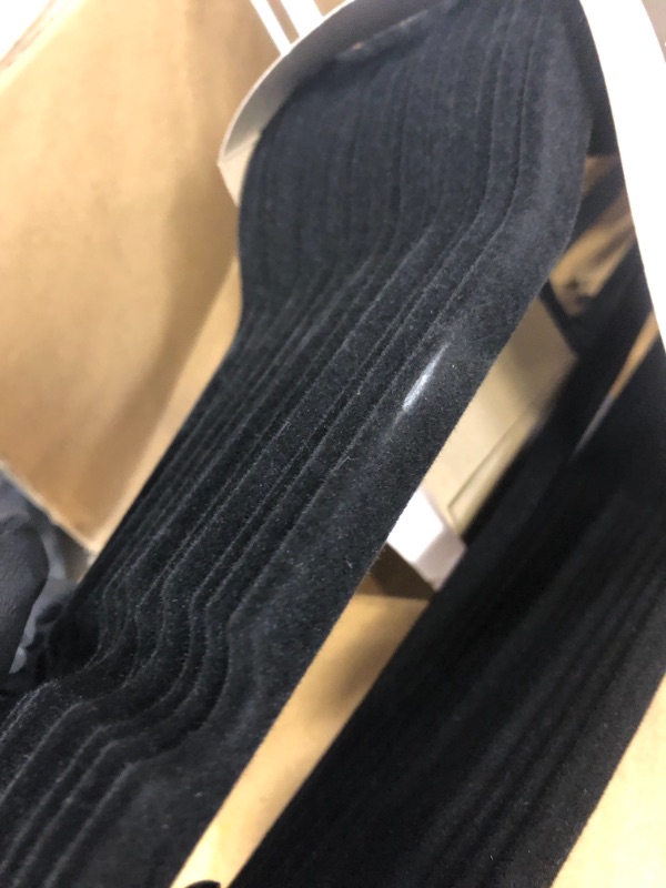 Photo 4 of Amazon Basics Slim, Velvet, Non-Slip Suit Clothes Hangers, Black/Silver - Pack of 30
