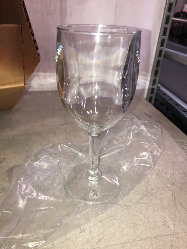 Photo 3 of G.E.T. Heavy-Duty Reusable Shatterproof Plastic Wine Glasses, 8 Ounce, Clear (Set of 4)
