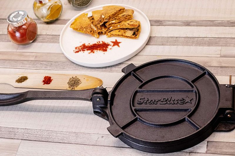 Photo 3 of 10 Inch Cast Iron Tortilla Press by StarBlue with FREE 100 Pieces Oil Paper 
