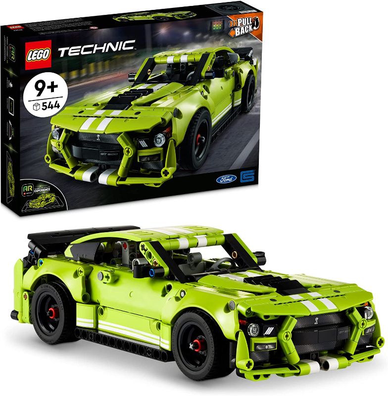 Photo 1 of LEGO Technic Ford Mustang Shelby GT500 42138 Model Building Kit; Pull-Back Drag Race Car Toy for Ages 9+ (544 Pieces)
