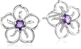 Photo 1 of Amazon Collection Sterling Silver Sky Flower Stud Earrings