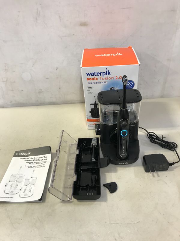 Photo 2 of Waterpik Sonic-Fusion 2.0 Professional Flossing Toothbrush, Electric Toothbrush and Water Flosser Combo In One, Black
UNABLE TO TEST FULL FUNCTIONALITY 