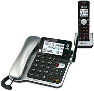 Photo 1 of AT&T CL84102 DECT 6.0 Expandable Corded/Cordless Phone with Answering System and Caller ID/Call Waiting, 1 Corded and 1 Cordless Handset,Silver and Black MINOR DAMAGE TO BOX
