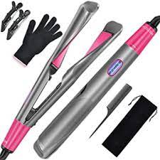 Photo 1 of MSTECH Hair Straightener and Curler 2 in 1 - Twisted Ceramic Flat Iron for Hair with Salon High Heat 450?- Hot Tool Curling Iron with Digital Display -Birthday Gifts for Women/Mom
