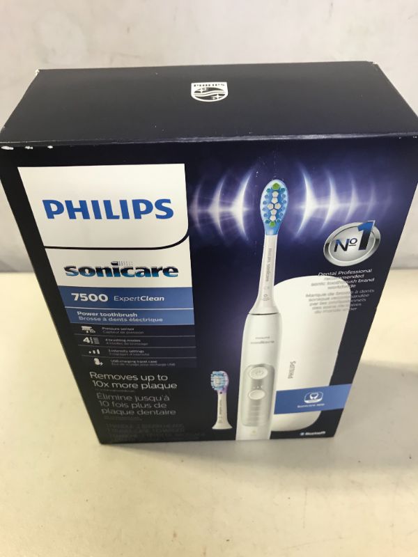 Photo 2 of Philips Sonicare ExpertClean 7500, Rechargeable Electric Power Toothbrush, White, HX9690/06
4 Count (Pack of 1) FACTORY SEALED BRAND NEW, MINOR DAMAGES TO BOX