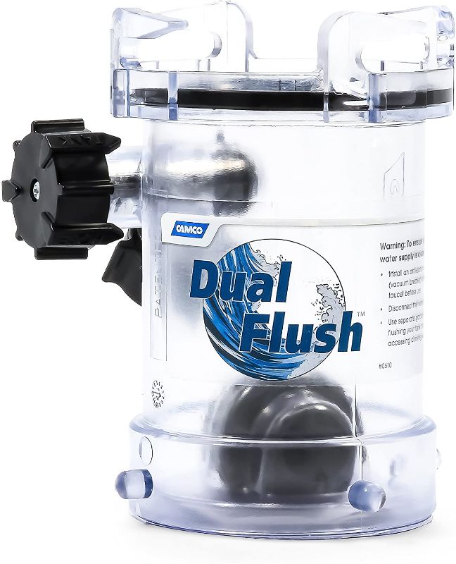 Photo 1 of Camco RV Dual Flush RV Holding Tank Rinser - Cleans and Removes Clogs From Sewer Lines with Two Way Jet Cleaning Action, Helps Reduce Odors in Holding Tanks and Sewer Hoses (39072)
