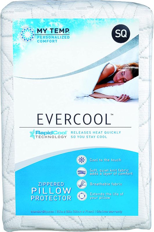 Photo 1 of Aller-Ease Evercool Cooling Pillow Protector, Standard/Queen 1 PACK MINOR STAINS ON ITEM 