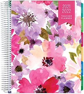Photo 1 of Deluxe 2021-2022 Dated Teacher Planner: 8.5"x11" Includes 7 Periods, Page Tabs, Bookmark, Planning Stickers, Pocket Folder Daily Weekly Monthly Planner Yearly Agenda (Spring Floral)
