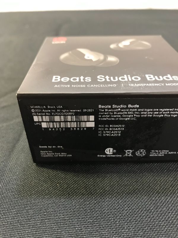 Photo 4 of Beats Studio Buds True Wireless Noise Cancelling Earphones, Black FACTORY SEALED 