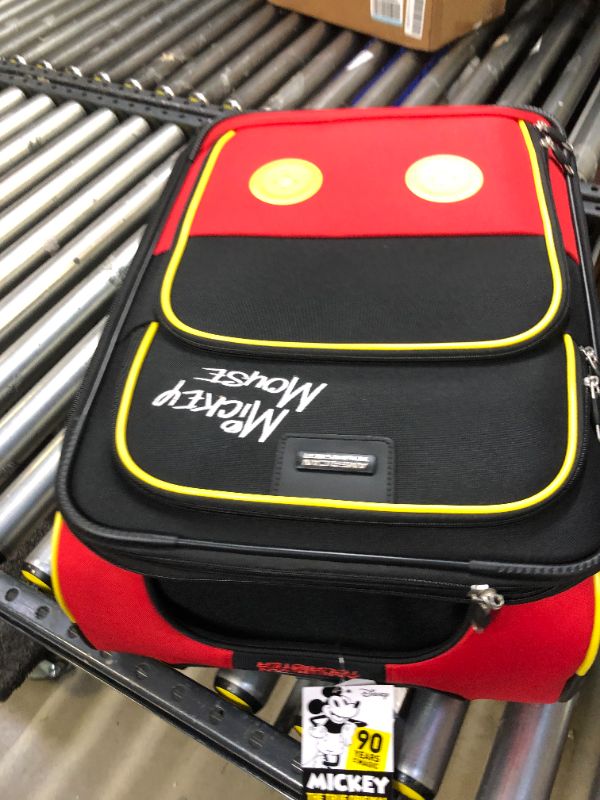 Photo 1 of American Tourister Disney Softside Luggage with Spinner Wheels, Mickey Mouse Pants, Checked-Medium 24-Inch
