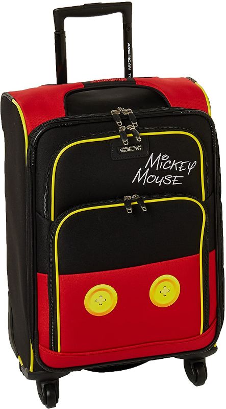 Photo 1 of American Tourister Disney Softside Luggage with Spinner Wheels, Mickey Mouse Pants, Checked-Medium 24-Inch
