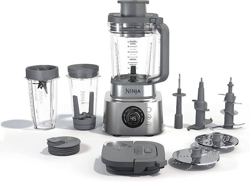 Photo 1 of Ninja SS401 Foodi Power Blender Ultimate System with 72 oz Blending & Food Processing Pitcher, XL Smoothie Bowl Maker and Nutrient Extractor* & 7 Functions, Silver
