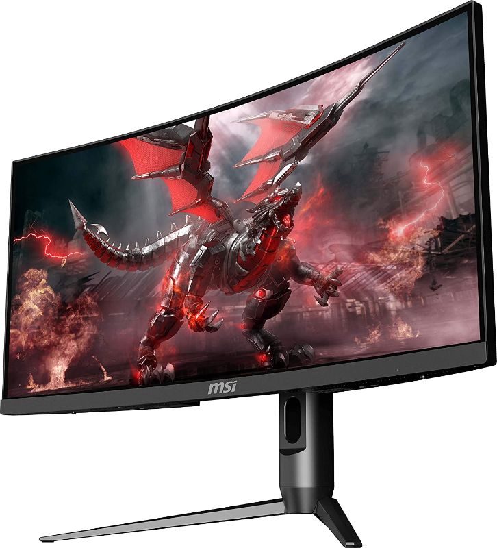 Photo 1 of MSI Full HD Non-Glare 1ms 2560 x 1080 Ultra Wide 200Hz Refresh Rate HDR Ready USB/DP/HDMI Smart Headset Hanger FreeSync 30”Gaming Curved Monitor (Optix MAG301CR2) - Black
