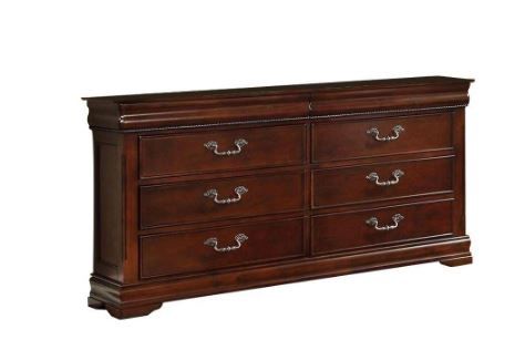 Photo 1 of 6 -Drawers 34 in. H x 63 in. W x 15.5 in. D Mandura Cherry Dresser
