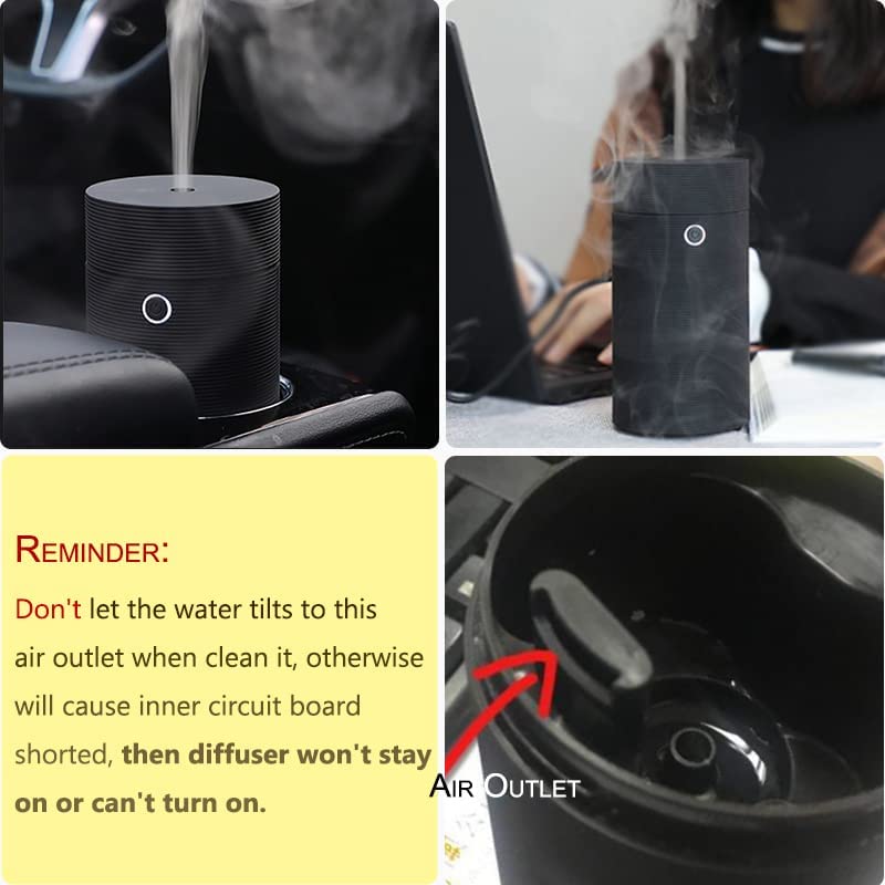 Photo 1 of Car Diffuser Humidifier Aromatherapy Essential Oil Diffuser USB Cool Mist Mini Portable for Car Home Office Bedroom (Thread Black)
