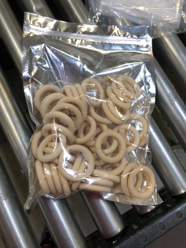 Photo 2 of Bestsupplier 50 Pcs Unfinished Solid Wooden Rings for Craft, Ring Pendant and Connectors Jewelry Making, 5 Size

