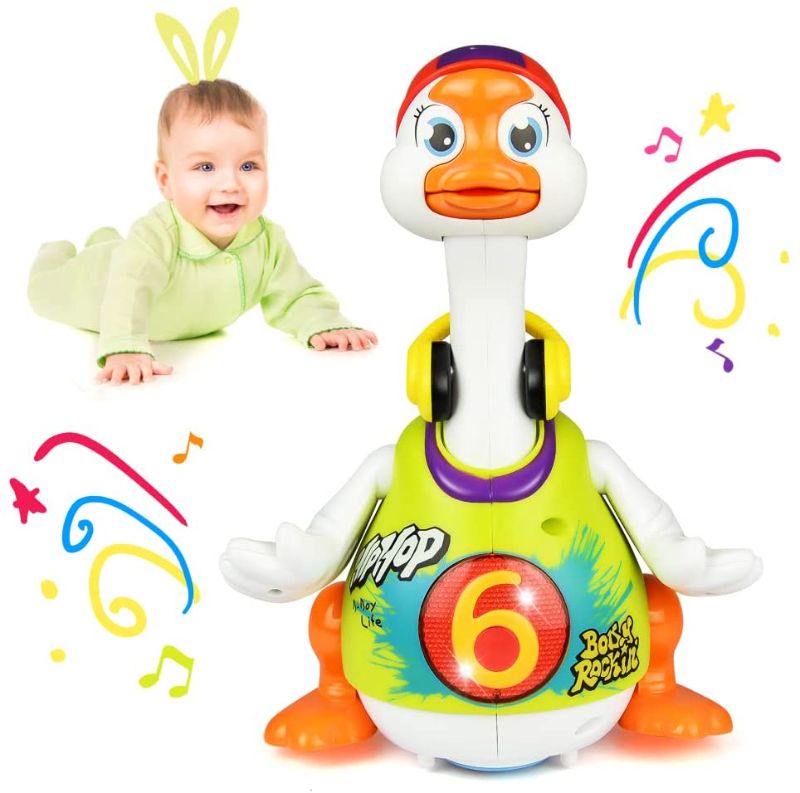 Photo 1 of Woby Baby Musical Toy Dancing Singing Talking Walking Hip Hop Swing Goose Cool Educational Toy Gift for 1 2 3 Year Toddlers Kids Boys Girls
