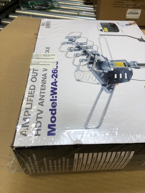 Photo 2 of PBD WA-2608 Digital Amplified Outdoor HD TV Antenna with Mounting Pole & 40 ft RG6 Coax Cable 150 Miles Range Wireless Remote Rotation Support 2TVs
