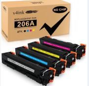 Photo 1 of v4ink HP 206 206A (W2110A W2111A W2112A W2113A) Compatible Toner