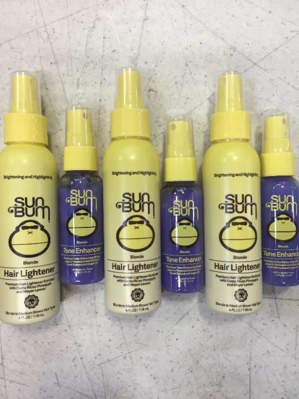 Photo 1 of Sun Bum Lighten and Tone Kit | Blonde Hair Lightener and Tone Enhancer Travel Kit | Vegan, Paraben, Gluten and Cruelty Free
3 TONE ENHANCERS AND 3 HAIR LIGHTENERS