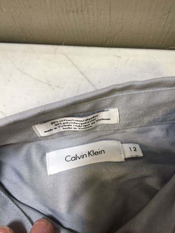 Photo 1 of Calvin Klein Boys' Button Down Shirts LT - Light Gray Button-up - Boys
Size: 12
