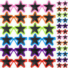 Photo 1 of 24 Pairs Kids Star Sunglasses Neon Star Sunglasses Star Shaped Glasses 80's Retro Style Party Favors for Kids Summer Beach, Birthday Party, Goody Bag Fillers, Party Toys, Fun Presents